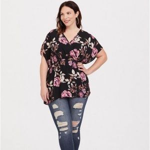 Torrid Babydoll Georgette Surplice Top